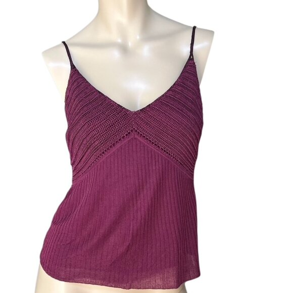 VTG Y2K Cami Slinky Top Shelf Bra Crochet Sz L Milkmaid Babydoll Fairy 2004 - Picture 8 of 8